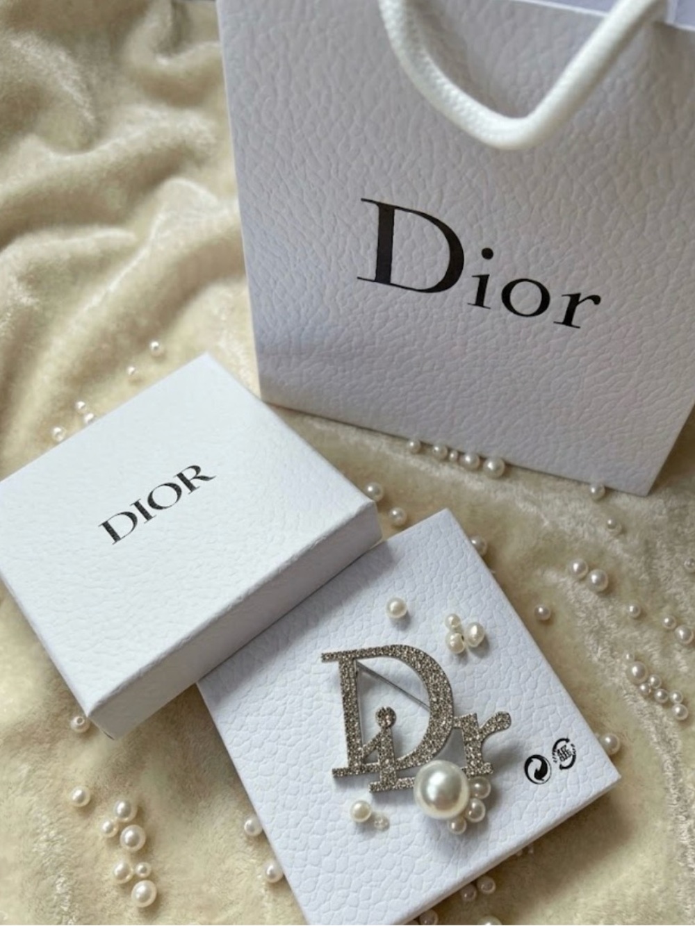 Dior Brooch Pin Letter logo New in Box with bag, no tab